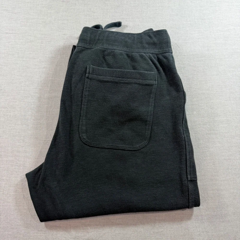 Duluth Trading Co Sweatpants Mens M Black Excellent Waffle Knit Joggers 1933-BG